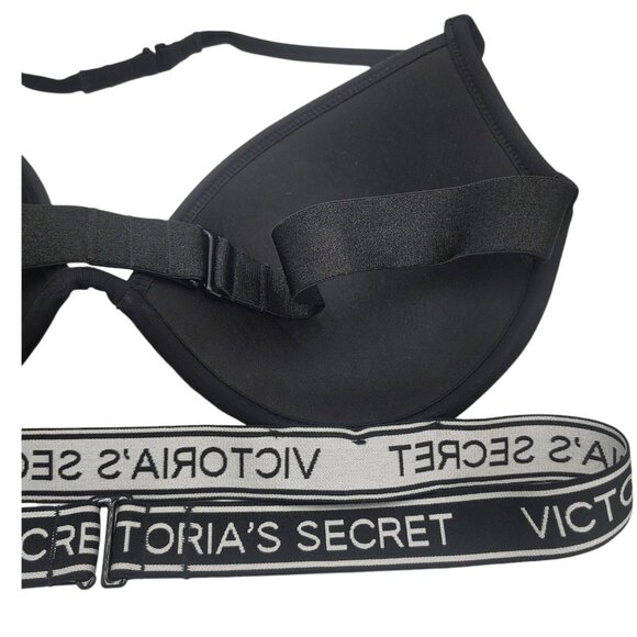 Victoria's Secret Swim Bikini Top Women's Size 36C Blue Logo Strap Halter - Picture 2 of 7